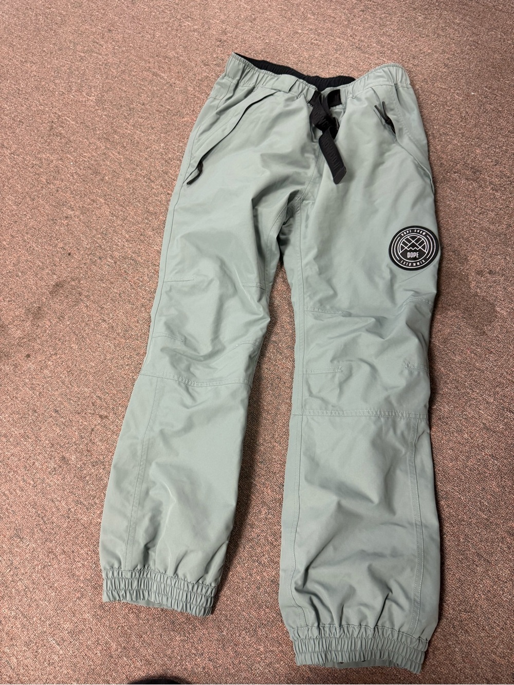 DOPE Sage Green Track Pants with Logo Patch